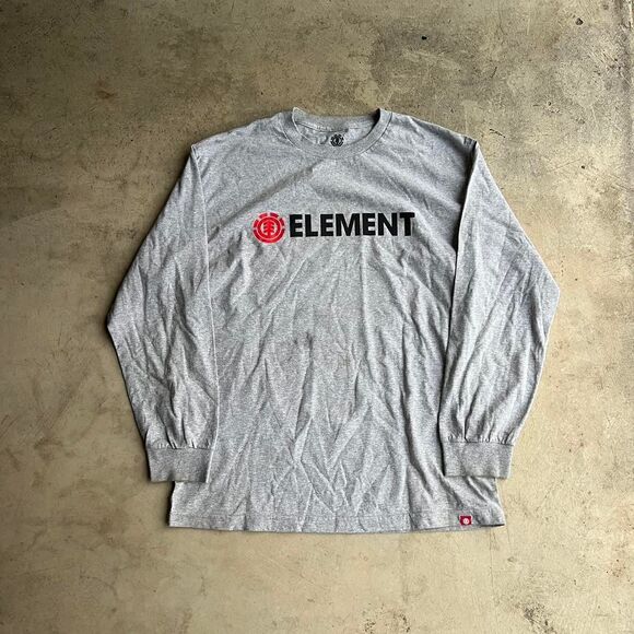 Element Long sleeve Y2k tee Grey Mens size L - Picture 1 of 2